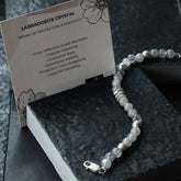 Labradorite Crystal Silver Bracelet